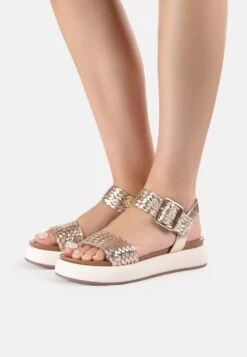 Inuovo Sandalen Met Plateauzool - Gold-Crema Gca