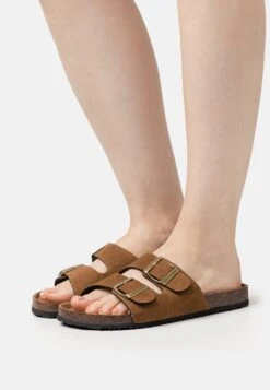 Rex Double Buckle Slide - Pantoffels - Tobacco