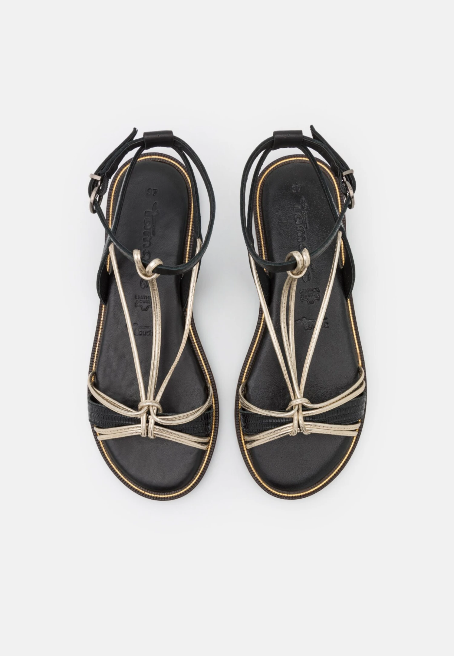 Tamaris Sandalen - Black/Gold 6 Tamaris Sandalen - Black/Gold - Afbeelding 6