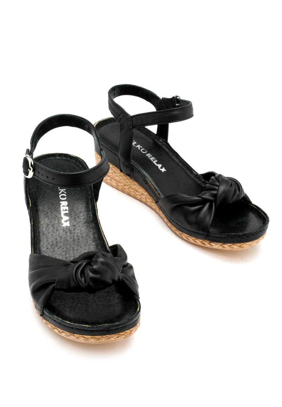 Sandalen Met Sleehak - Czarny 5 Sandalen Met Sleehak - Czarny - Afbeelding 5