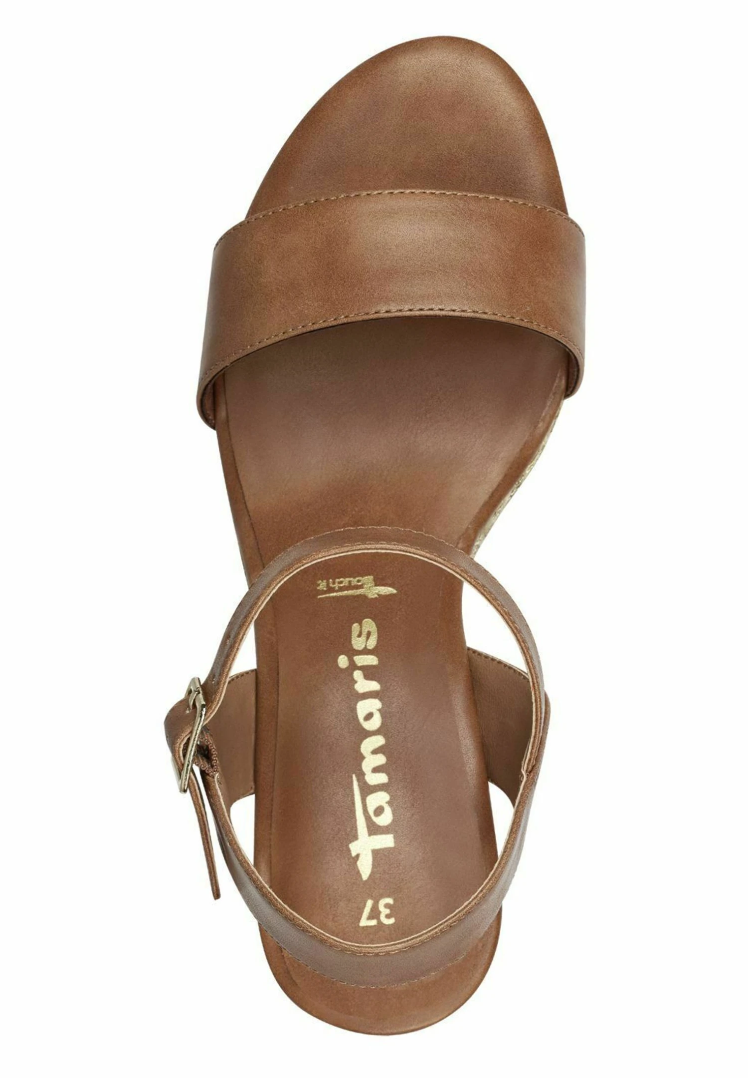 Tamaris Sandalen Met Sleehak - Cognac 3 Tamaris Sandalen Met Sleehak - Cognac - Afbeelding 3