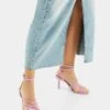 BERSHKA High-Heel With Ankle Strap- Sandalen - Purple