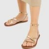 PULL & BEAR Strappy- Sandalen - Gold Coloured
