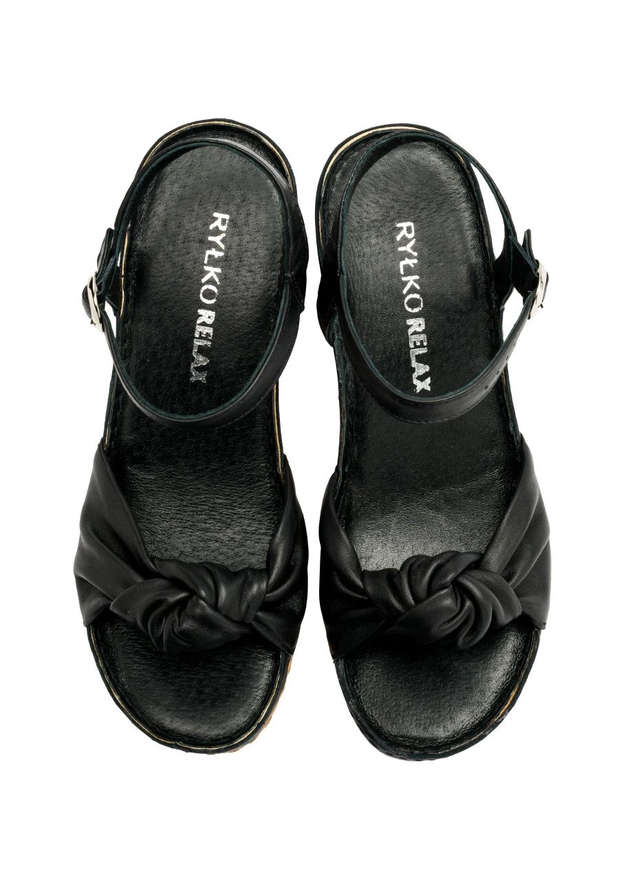 Sandalen Met Sleehak - Czarny 3 Sandalen Met Sleehak - Czarny - Afbeelding 3